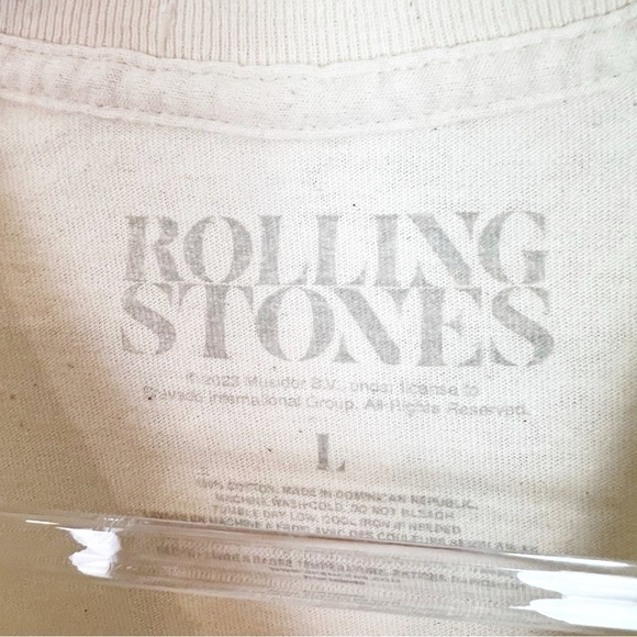 ROLLING STONES OFF-WHITE UNISEX GRAPHIC SHORT SLEEVE T-SHIRT LARGE - Picture 5 of 5